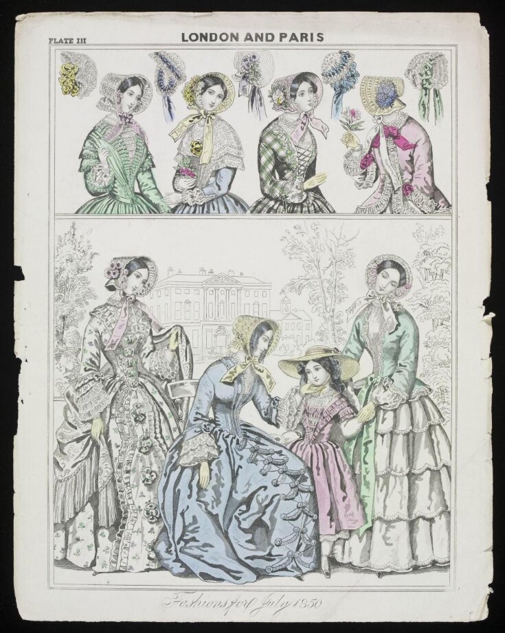 London and Paris Fashions for July 1850 top image