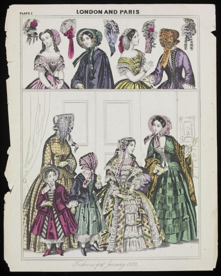 London and Paris Fashions for January 1852 top image