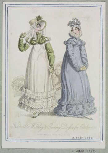 Fashionable Walking & Evening Dresses for October 1818