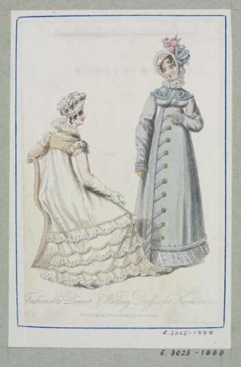 Fashionable Dinner & Walking Dresses for November 1818