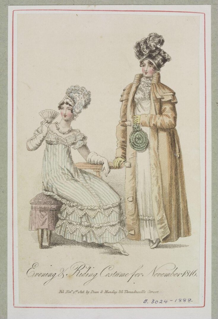 Evening & Riding Costume for November 1816 top image