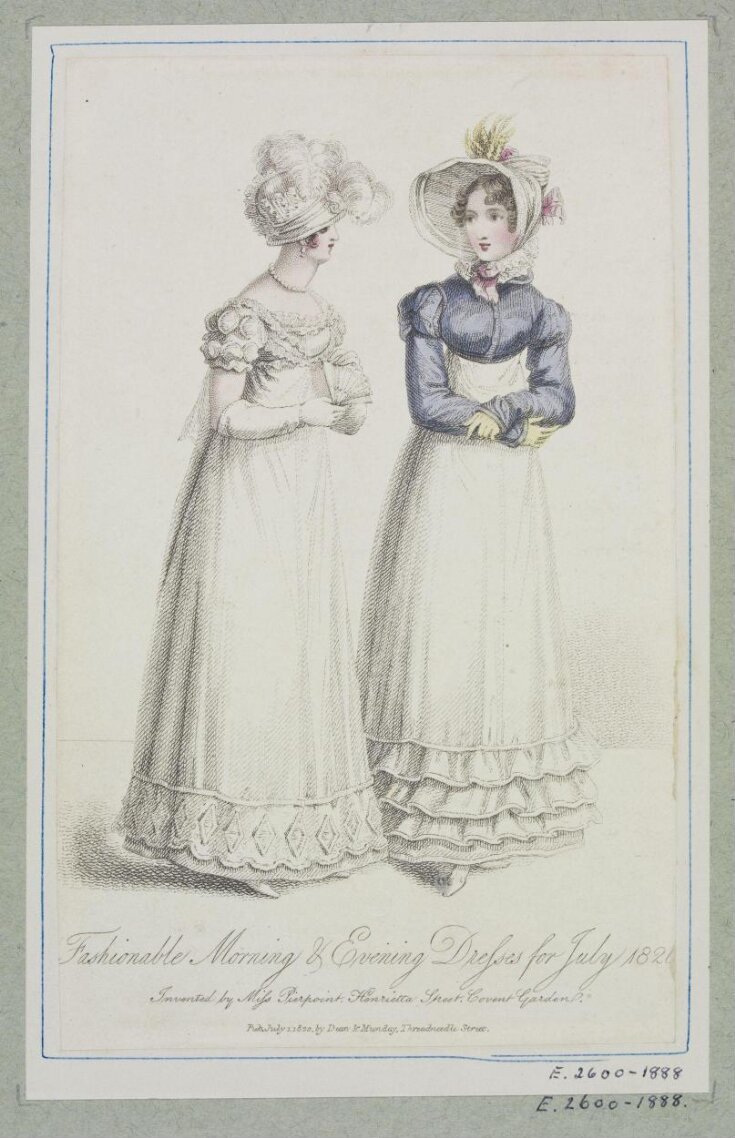 Fashionable Morning & Evening Dresses for July 1820 top image