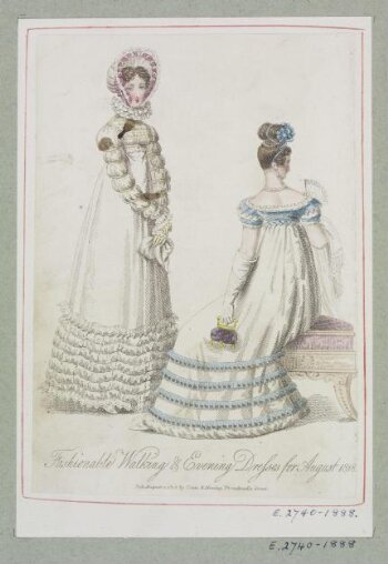 Fashionable Walking & Evening Dresses for August 1818