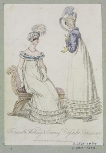 Fashionable Walking & Evening Dresses for September 1818