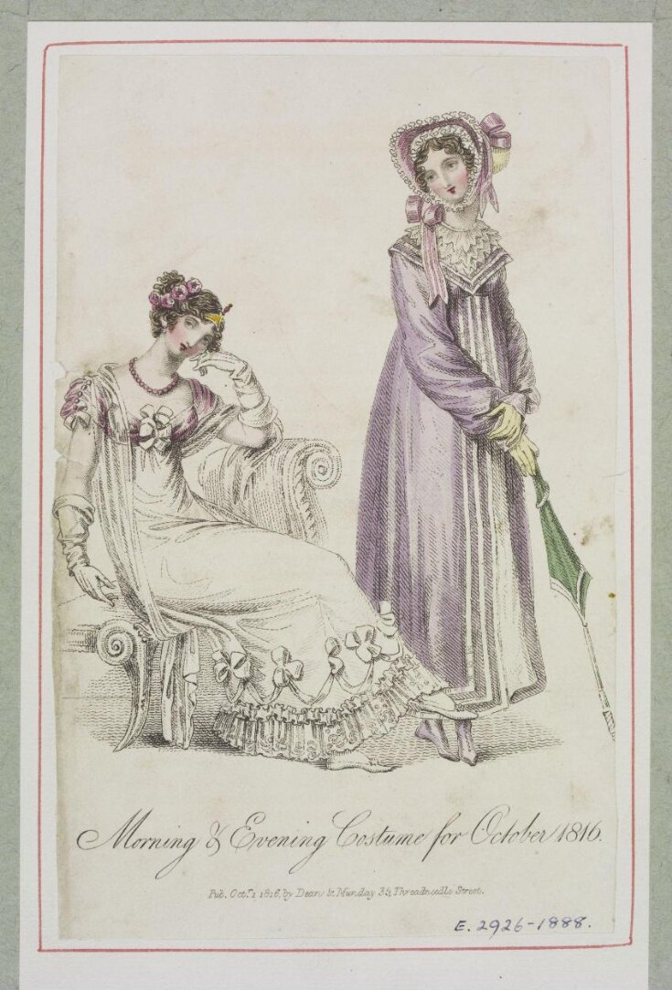 Morning & Evening Costume for October 1816 top image