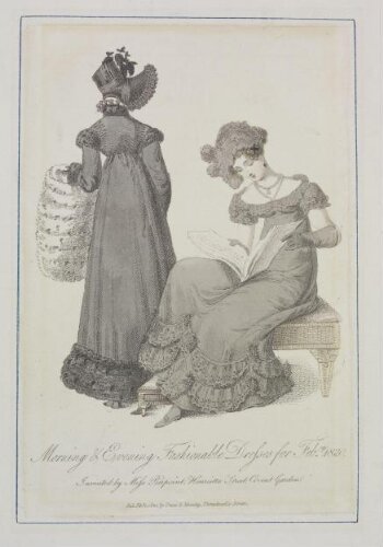 Morning & Evening Fashionable Dresses for Feby 1820