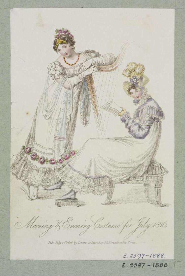 Morning & Evening Costume for July 1816 top image