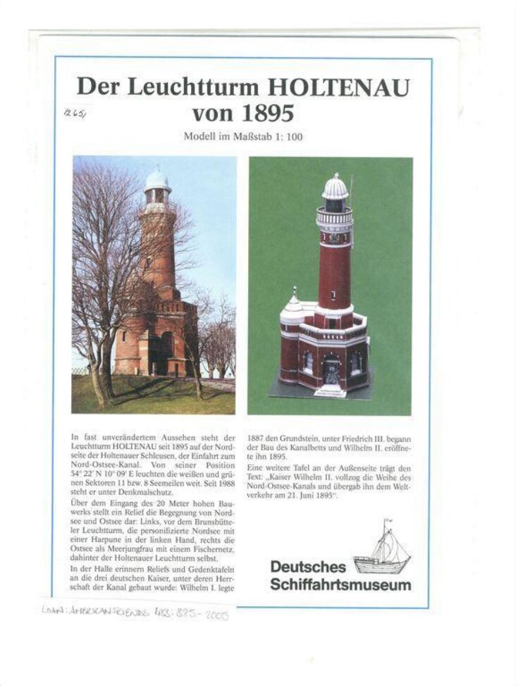 Der Leuchtturm Holtenau von 1895 top image