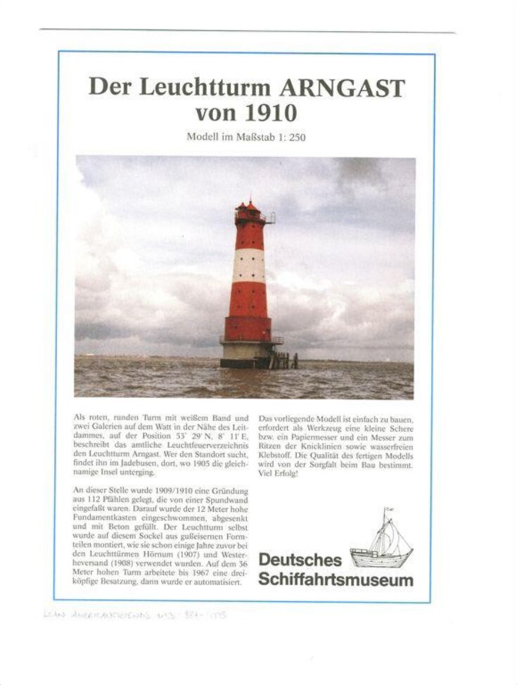 Der Leuchtturm Arngastvon 1910 top image