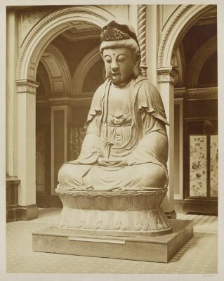 Colossal bronze representation of a Bodhisatwa, probably Maîtreya, or it may be Kwan-yin, Japanese