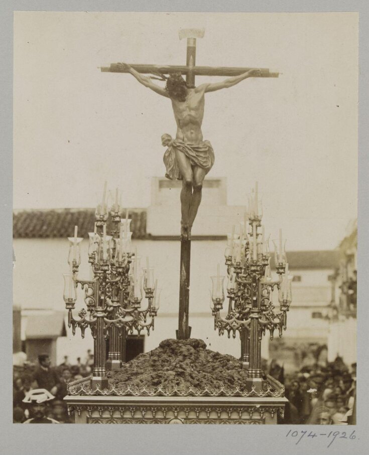 Processional statuary group belonging to the Fraternity of the Parish of San Bernardo, Seville', albumen print, late 19th century top image