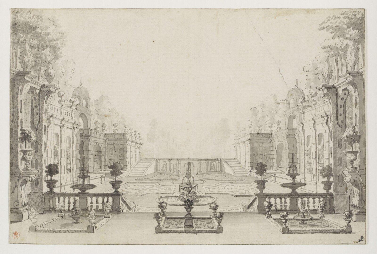 A formal garden, Isaac de Moucheron, ca. 1700-1744
