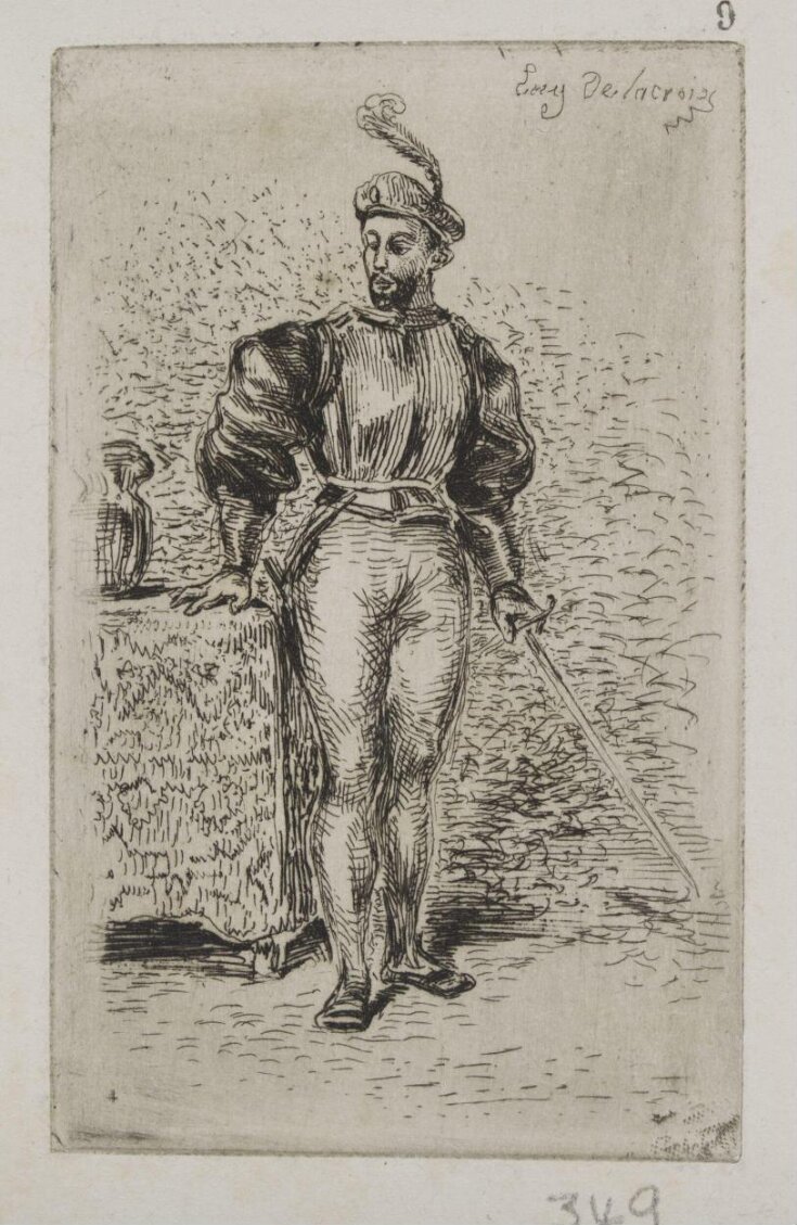 Seigneur cuirassé tenant une épée