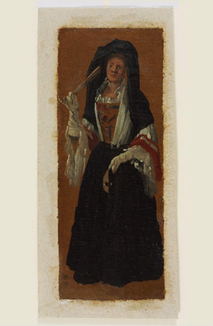 A Lady Holding a Fan and a Mask top image