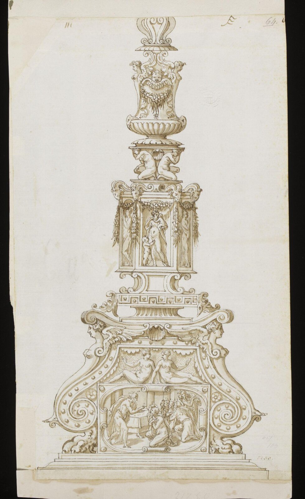 Design for a candelabra, 16th century