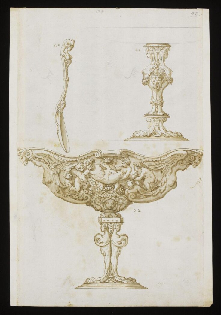 Design for a tazza, a candlestick and a spoon top image