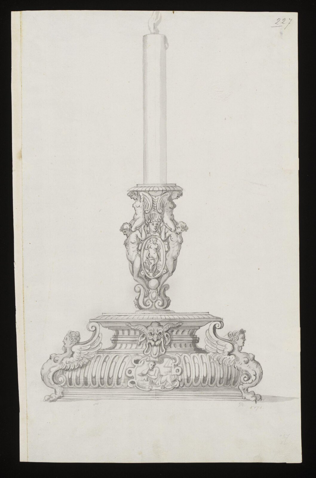 Design for candlestick, 16th century