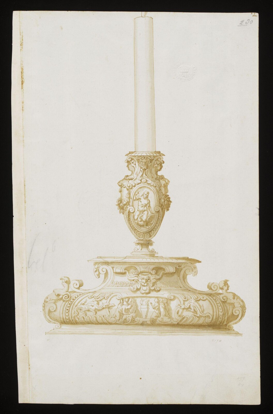 Design for a candlestick, 16th century