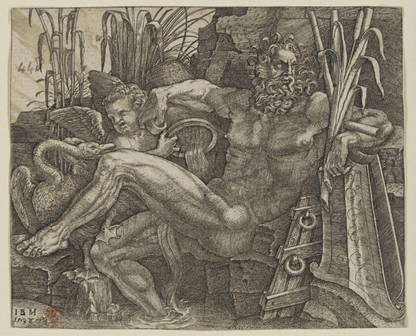 A river god (1538) by Giovanni Battista Scultori