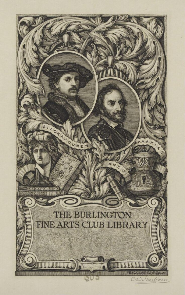 Book plate for the Burlington Fine Arts Club Library top image