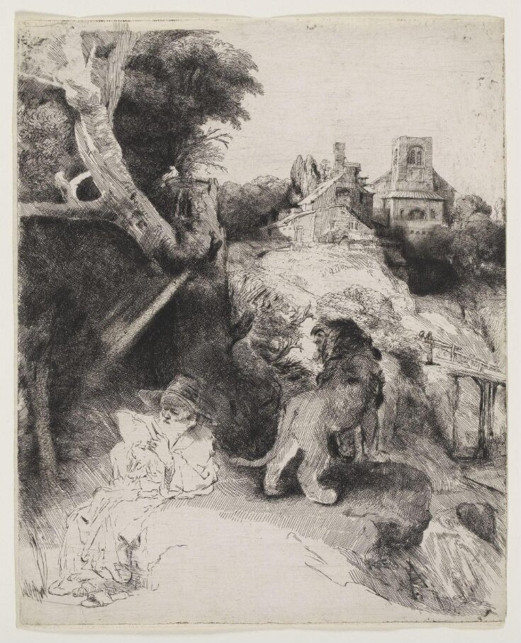 St Jerome reading in an Italian landscape top image