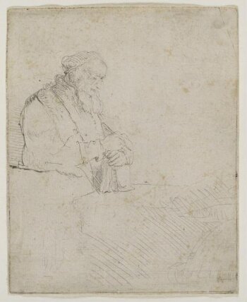Bust of an Old Man with flowing beard and white sleeve