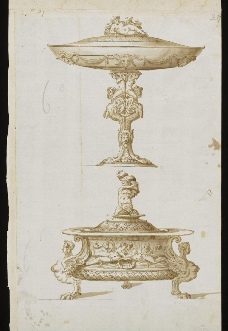 Designs for a bowl and a tazza, both with covers top image