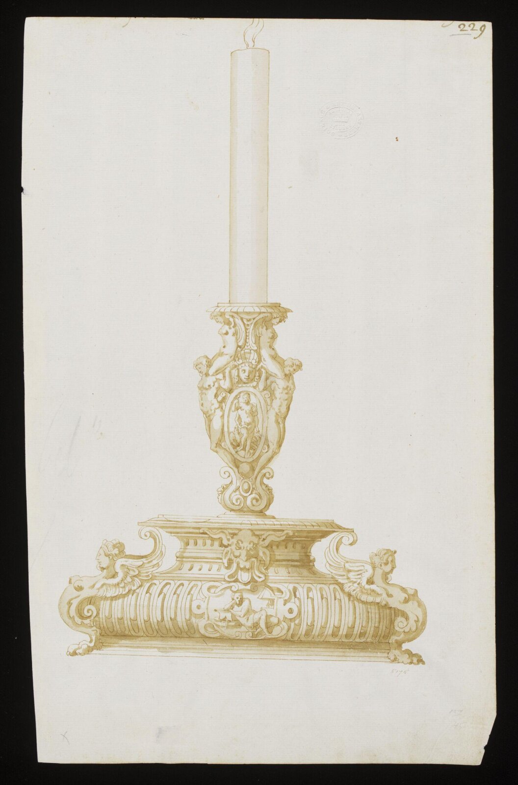 Design for candlestick, 16th century