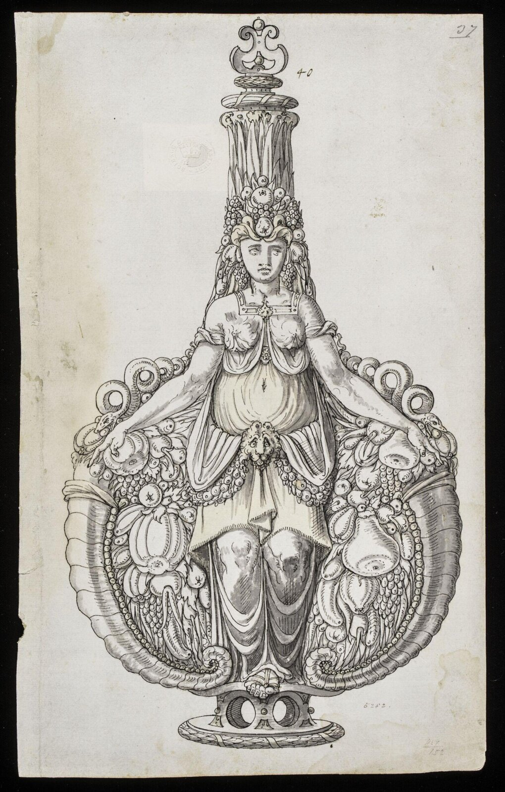 Drawing, Erasmus Hornick, 1582-1583