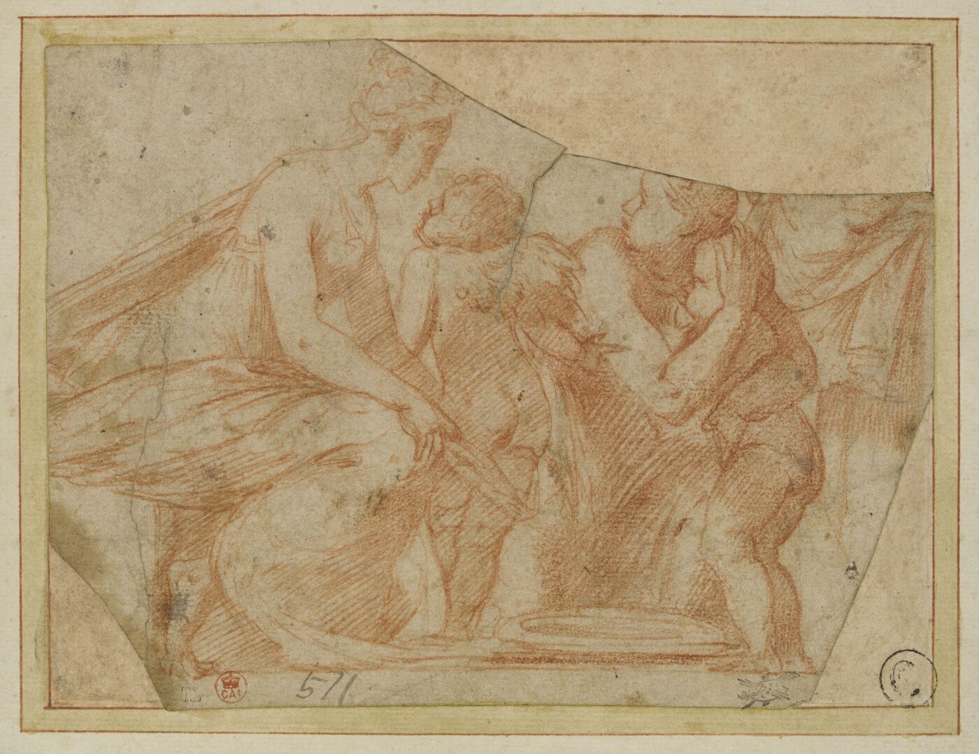 Polidoro da Caravaggio, Venus threatening to clip Cupid's wings