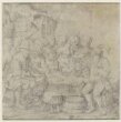 Peasants Seated and Standing Around a Table Near a Rustic Barn thumbnail 2