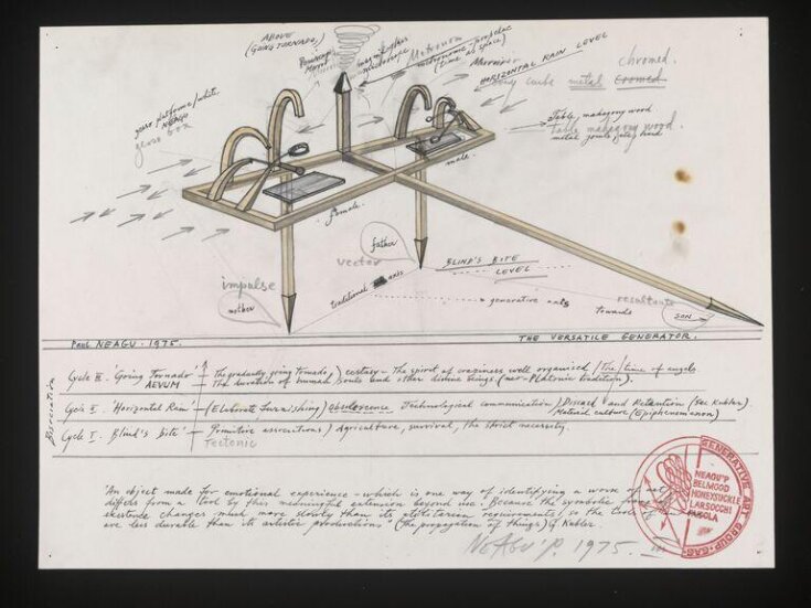 Design drawing for The Subject, Generato top image