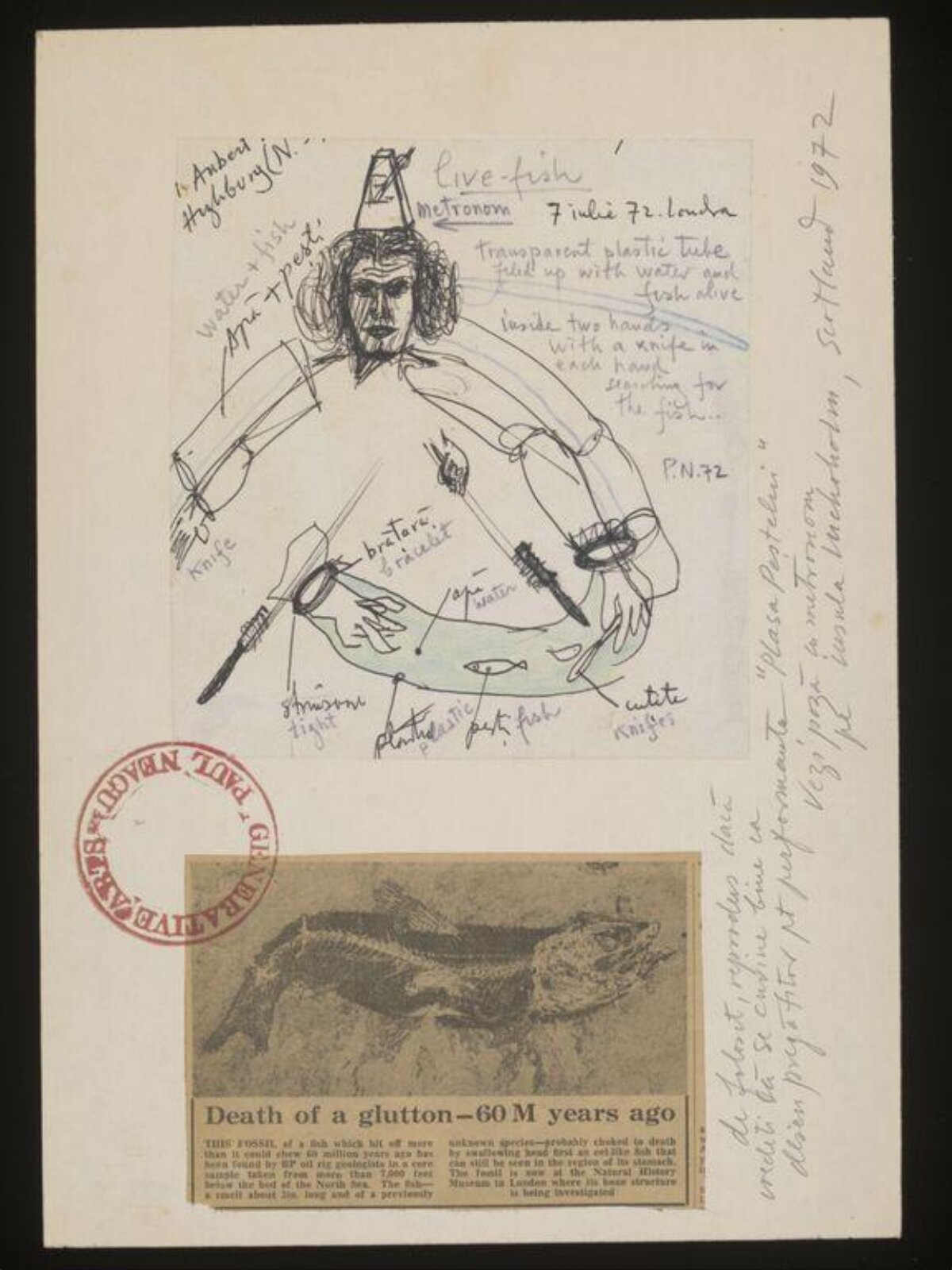 Drawing, Paul Neagu, 1972