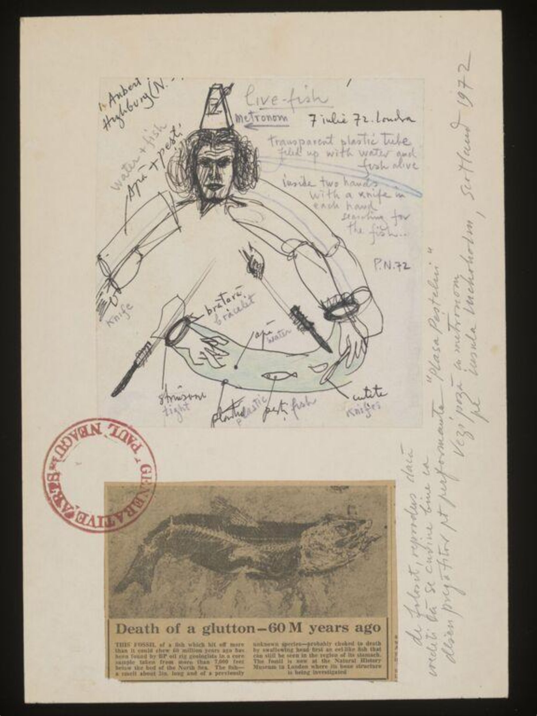 Drawing, Paul Neagu, 1972