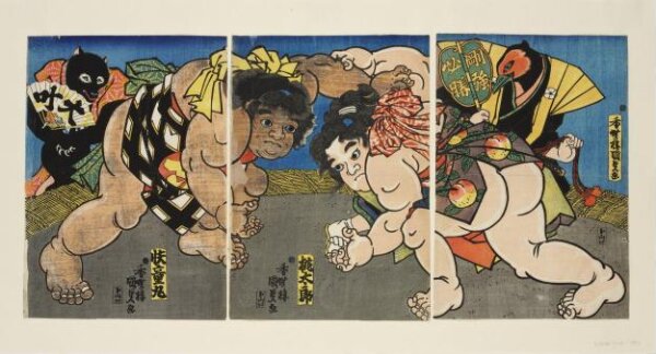 Momotarō Wrestling Kaidōmaru | Utagawa Kunisada | V&A