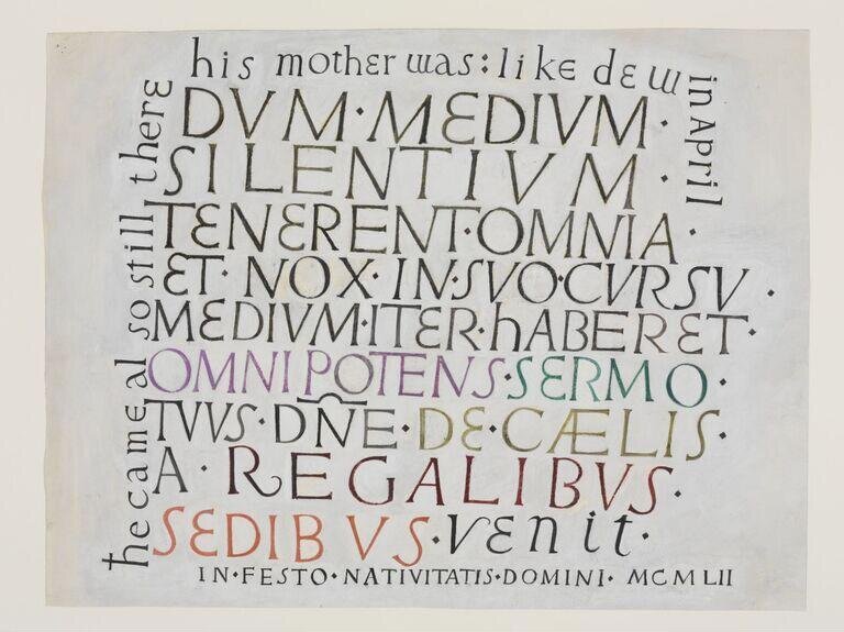 Dum medium silentium : calligraphy, 1952