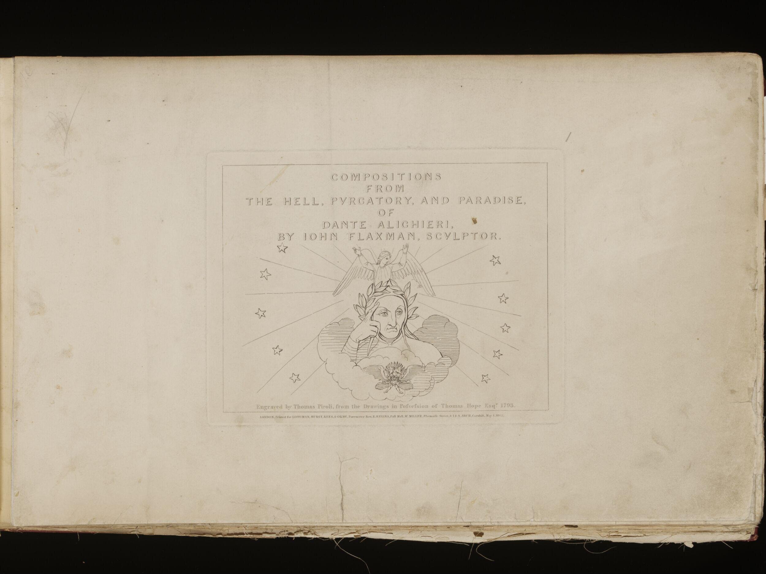 Compositions of John Flaxman, sculptor, R. A., from the Divine poem of Dante Alighieri, containing Hell, Purgatory and Paradise.