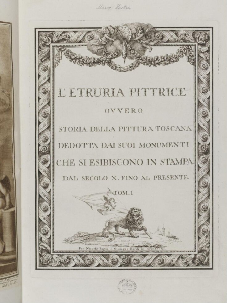 L'Etruria pittrice; ovvero, Storia della pittura toscana, dedotta dai suoi monumenti che si esibiscono in stampa dal secolo X. fino al presente top image