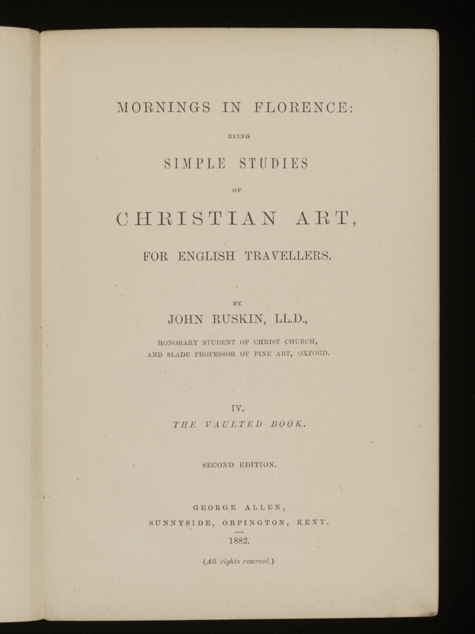 Mornings in Florence : being simple studies of Christian art, for English travellers. IV, The vaulted book