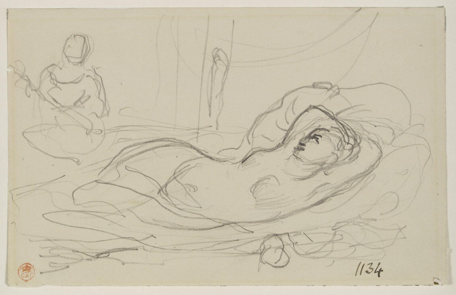 Study after Ingres' 'Odalisque à l'ésclave', Alphonse Legros, 19th century