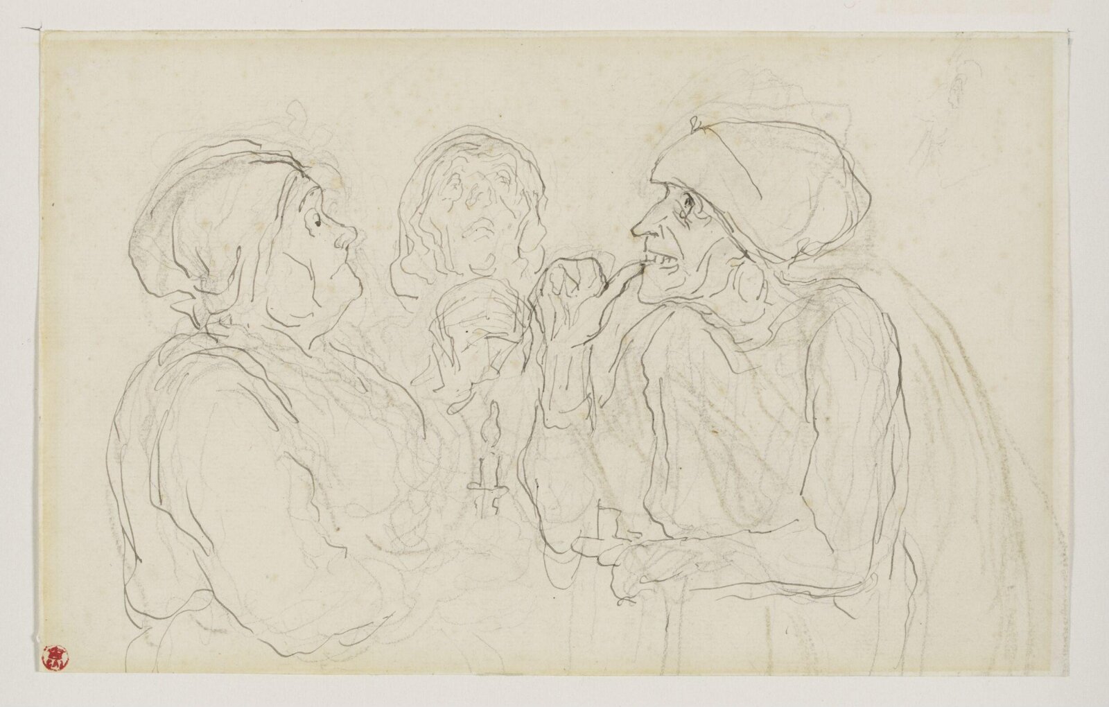 Les trois commères, Honoré Daumier, late 1850s