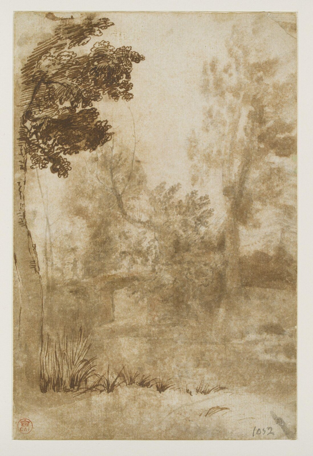 A landscape with a bridge, Claude Lorrain, 1640s