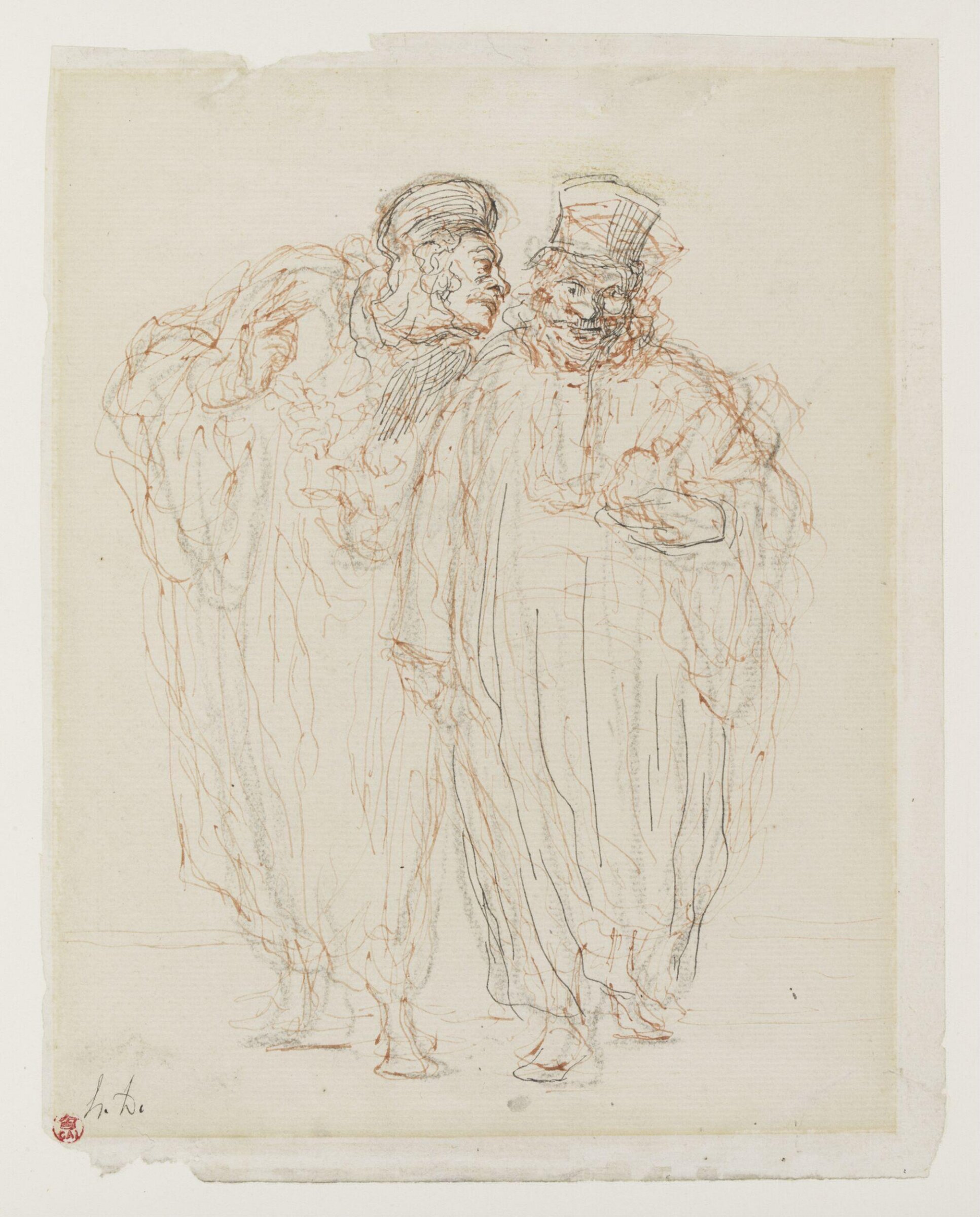 Une confidence (deux avocats), Honoré Daumier, ca.1865