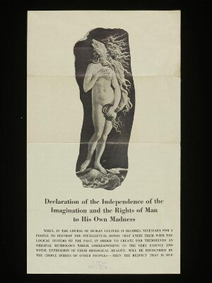 Declaration of the independence of imagination and the rights of man to his own madness
