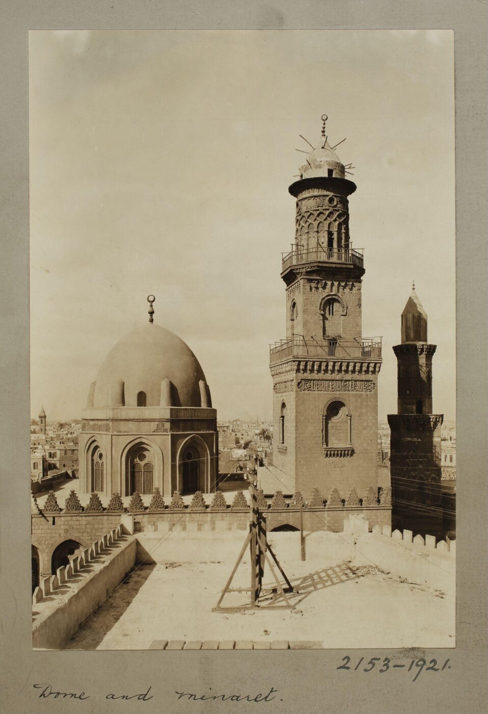 K.A.C. Creswell, Dome and minaret of the funerary complex of Mamluk Sultan al-Mansur Qalawun, Cairo