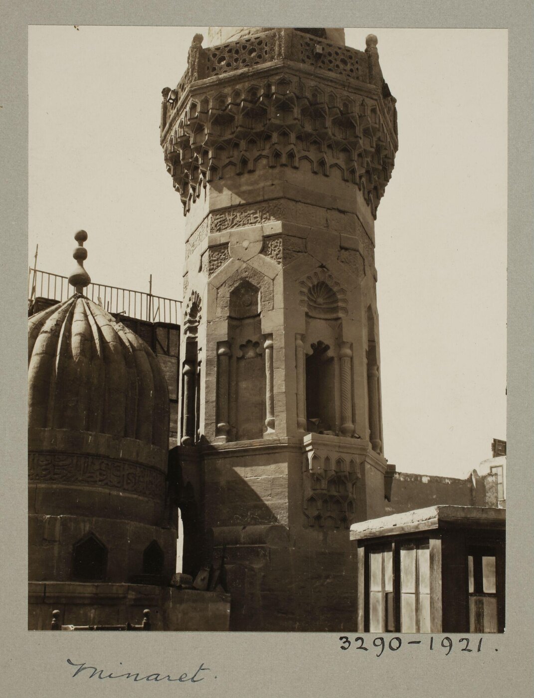 K.A.C. Creswell, Minaret of the mosque of Mamluk Amir Aydumur al-Bahlawan, Cairo
