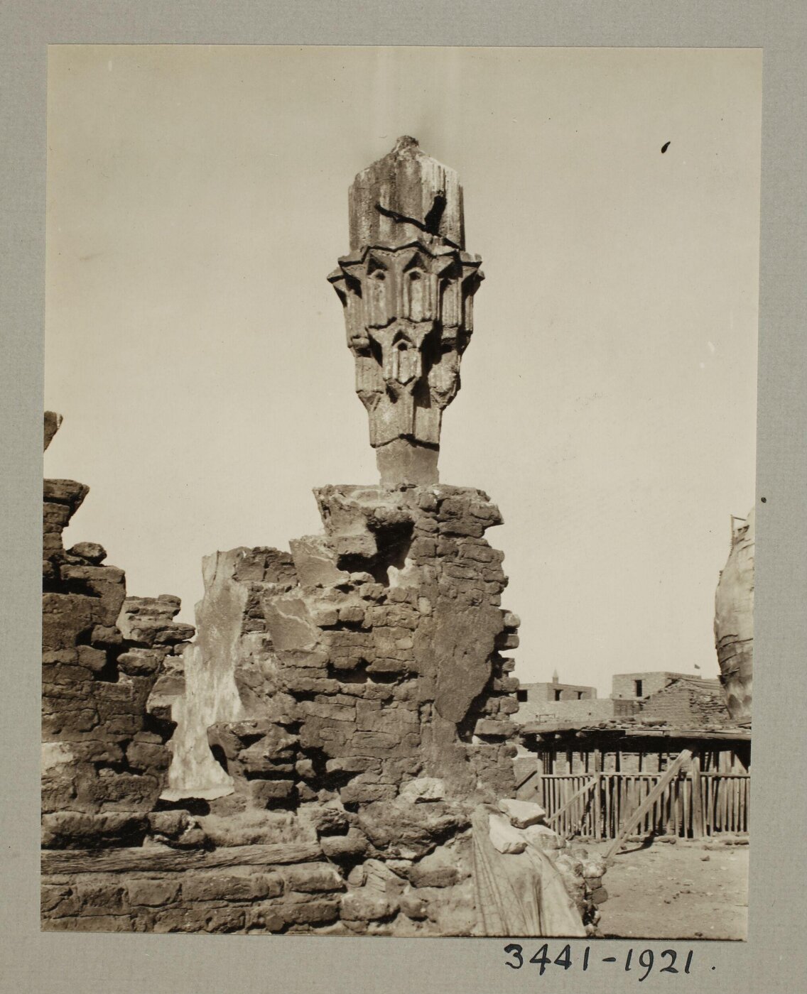 K.A.C. Creswell, Finial above angle of courtyard in the funerary khanqah of Mamluk Amir Shaykhu al-‘Umari, Cairo