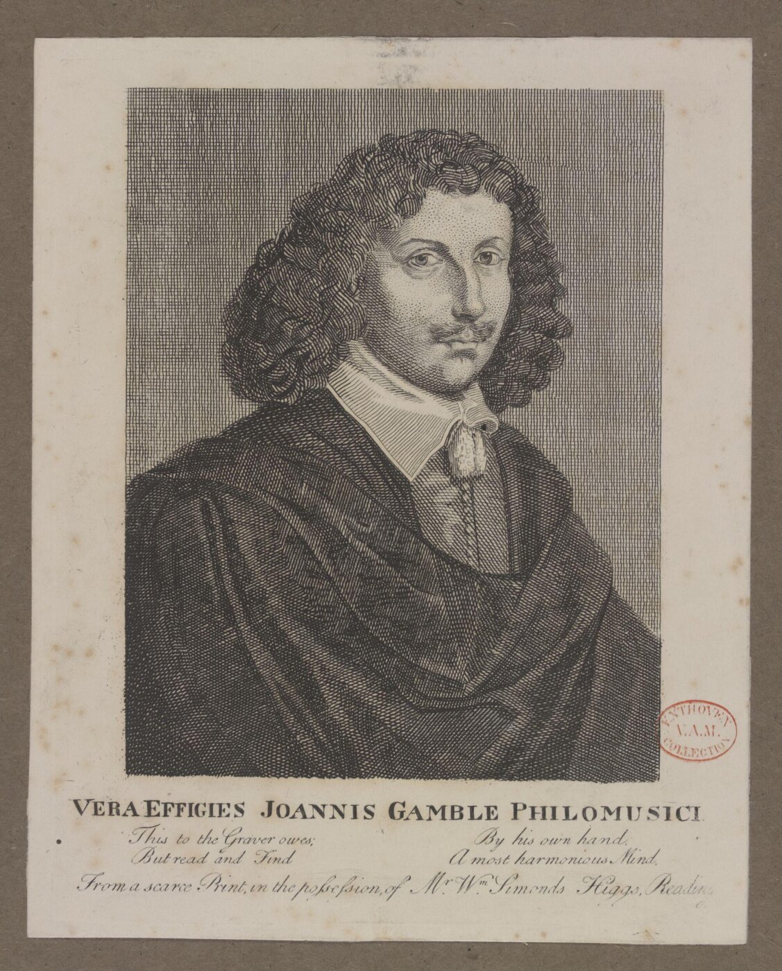 Unknown, Vera Effigies Joannis Gamble Philomusici