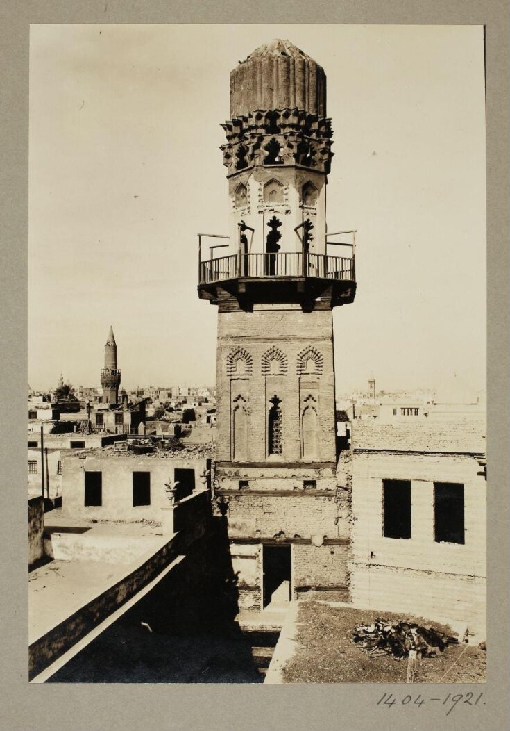 Minaret of the funerary madrasa of Ayyubid Sultan al-Salih Najm al-Din Ayyub, minaret top image