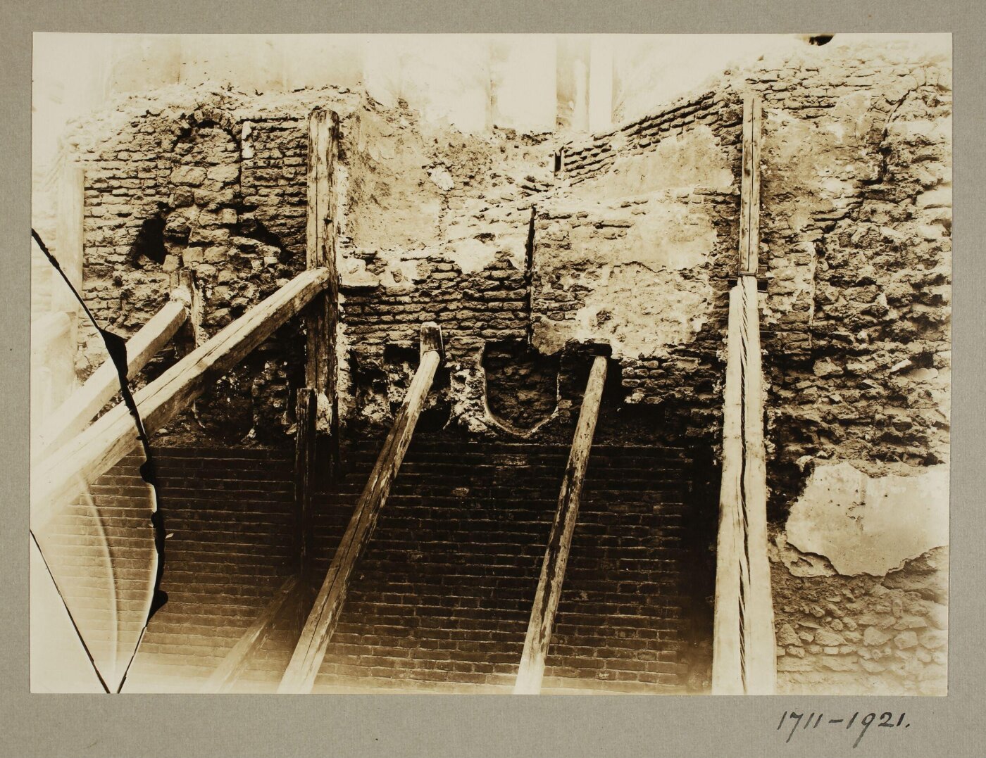 K.A.C. Creswell, Mausoleums of Sayyida ‘Atika and al-Ja‘fari (right) during restoration, Cairo